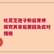 吃灵芝孢子粉后胃疼 探究其背后原因及应对措施