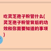吃灵芝孢子粉管什么(灵芝孢子粉管背后的功效和你需要知道的事项)