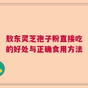 敖东灵芝孢子粉直接吃的好处与正确食用方法