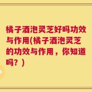 橘子酒泡灵芝好吗功效与作用(橘子酒泡灵芝的功效与作用，你知道吗？)