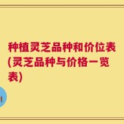 种植灵芝品种和价位表(灵芝品种与价格一览表)