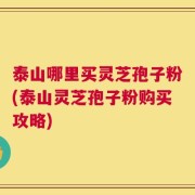 泰山哪里买灵芝孢子粉(泰山灵芝孢子粉购买攻略)