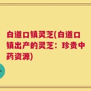 白道口镇灵芝(白道口镇出产的灵芝：珍贵中药资源)