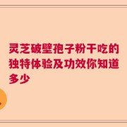灵芝破壁孢子粉干吃的独特体验及功效你知道多少