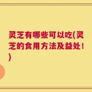 灵芝有哪些可以吃(灵芝的食用方法及益处！)