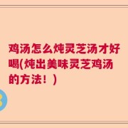 鸡汤怎么炖灵芝汤才好喝(炖出美味灵芝鸡汤的方法!)