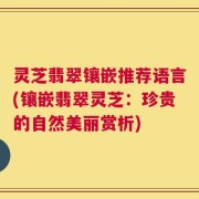 灵芝翡翠镶嵌推荐语言(镶嵌翡翠灵芝：珍贵的自然美丽赏析)