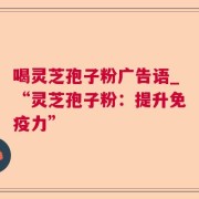 喝灵芝孢子粉广告语_“灵芝孢子粉：提升免疫力”