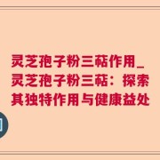 灵芝孢子粉三萜作用_灵芝孢子粉三萜：探索其独特作用与健康益处