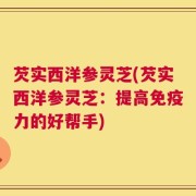 芡实西洋参灵芝(芡实西洋参灵芝：提高免疫力的好帮手)