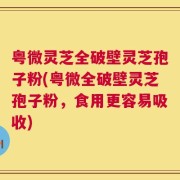 粤微灵芝全破壁灵芝孢子粉(粤微全破壁灵芝孢子粉，食用更容易吸收)