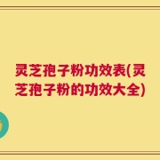 灵芝孢子粉功效表(灵芝孢子粉的功效大全)