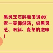 黑灵芝石斛麦冬煲水(煮一壶保健汤，尝黑灵芝、石斛、麦冬的滋味)