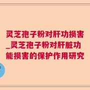 灵芝孢子粉对肝功损害_灵芝孢子粉对肝脏功能损害的保护作用研究