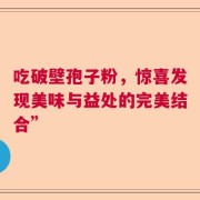 吃破壁孢子粉，惊喜发现美味与益处的完美结合”