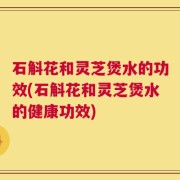 石斛花和灵芝煲水的功效(石斛花和灵芝煲水的健康功效)