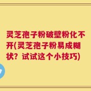 灵芝孢子粉破壁粉化不开(灵芝孢子粉易成糊状？试试这个小技巧)