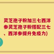 灵芝孢子粉加三七西洋参灵芝孢子粉搭配三七、西洋参提升免疫力)