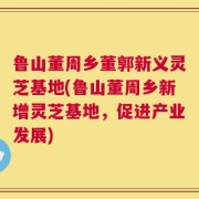 鲁山董周乡董郭新义灵芝基地(鲁山董周乡新增灵芝基地，促进产业发展)