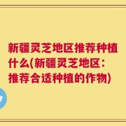 新疆灵芝地区推荐种植什么(新疆灵芝地区：推荐合适种植的作物)