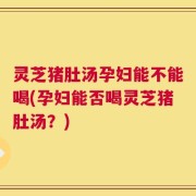 灵芝猪肚汤孕妇能不能喝(孕妇能否喝灵芝猪肚汤？)