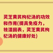 灵芝黄芪枸杞汤的功效和作用(提高免疫力，祛湿固表，灵芝黄芪枸杞汤的健康好处)