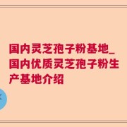 国内灵芝孢子粉基地_国内优质灵芝孢子粉生产基地介绍