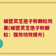 破壁灵芝孢子粉颗粒效果(破壁灵芝孢子粉颗粒：强效功效提升)