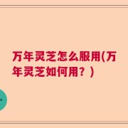 万年灵芝怎么服用(万年灵芝如何用？)