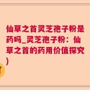 仙草之首灵芝孢子粉是药吗_灵芝孢子粉：仙草之首的药用价值探究)