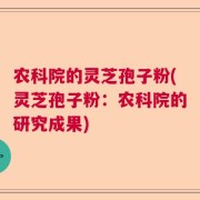 农科院的灵芝孢子粉(灵芝孢子粉：农科院的研究成果)