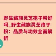 野生藏族灵芝孢子粉好吗_野生藏族灵芝孢子粉：品质与功效全面解析