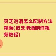 灵芝泡酒怎么配制方法视频(灵芝泡酒制作视频教程)