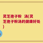 灵芝孢子粉  汤(灵芝孢子粉汤的健康好处)