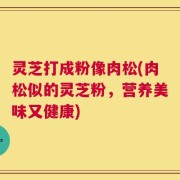 灵芝打成粉像肉松(肉松似的灵芝粉，营养美味又健康)