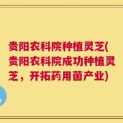 贵阳农科院种植灵芝(贵阳农科院成功种植灵芝，开拓药用菌产业)