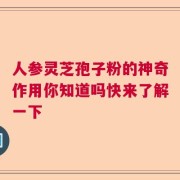 人参灵芝孢子粉的神奇作用你知道吗快来了解一下