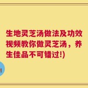 生地灵芝汤做法及功效视频教你做灵芝汤，养生佳品不可错过!)