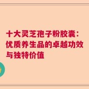 十大灵芝孢子粉胶囊：优质养生品的卓越功效与独特价值