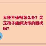 大便不通畅怎么办？灵芝孢子能解决你的困扰吗？