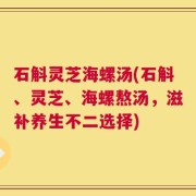 石斛灵芝海螺汤(石斛、灵芝、海螺熬汤，滋补养生不二选择)