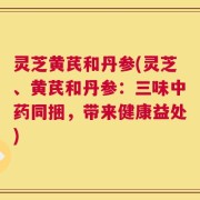 灵芝黄芪和丹参(灵芝、黄芪和丹参：三味中药同捆，带来健康益处)