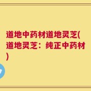 道地中药材道地灵芝(道地灵芝：纯正中药材)