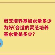 灵芝培养基加水量多少为好(合适的灵芝培养基水量是多少？