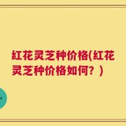 红花灵芝种价格(红花灵芝种价格如何？)