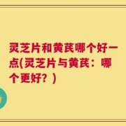 灵芝片和黄芪哪个好一点(灵芝片与黄芪：哪个更好？)