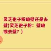 灵芝孢子粉破壁还是去壁(灵芝孢子粉：壁破或去壁？)