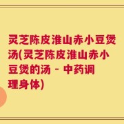 灵芝陈皮淮山赤小豆煲汤(灵芝陈皮淮山赤小豆煲的汤 - 中药调理身体)