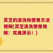 灵芝的清洗和使用方法视频(灵芝清洗使用视频：完美演示！)