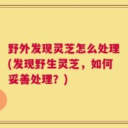 野外发现灵芝怎么处理(发现野生灵芝，如何妥善处理？)